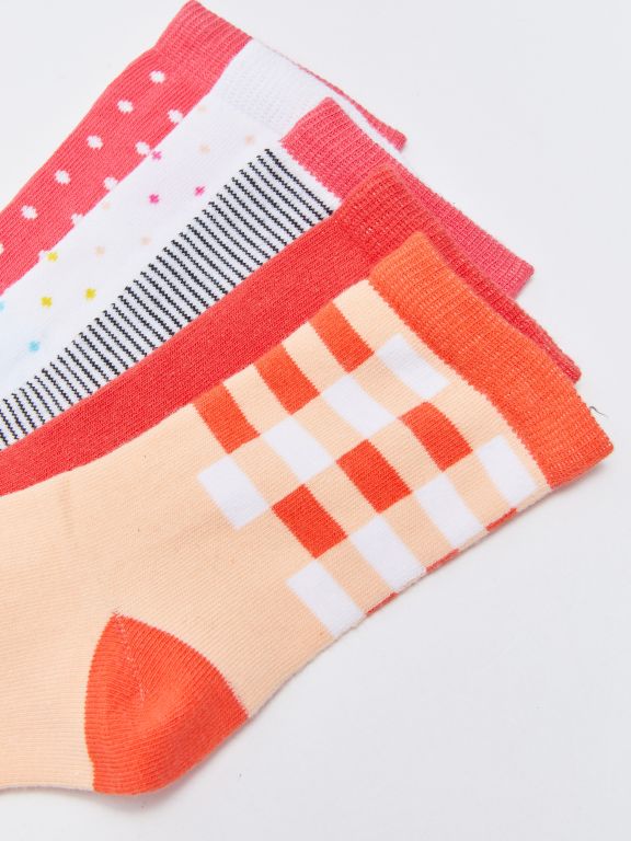 Patterned Girl Socket Socks 5-Pack