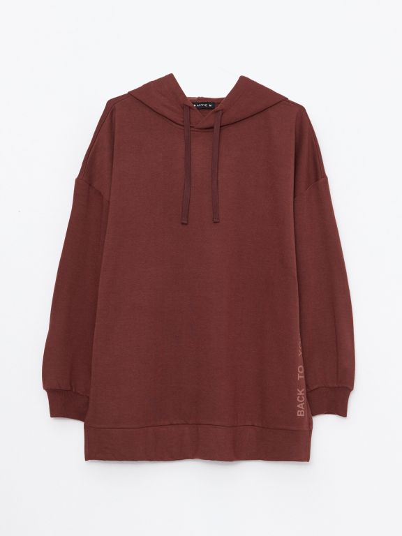 Hooded Printed Long Sleeve Women's Sweatshirt