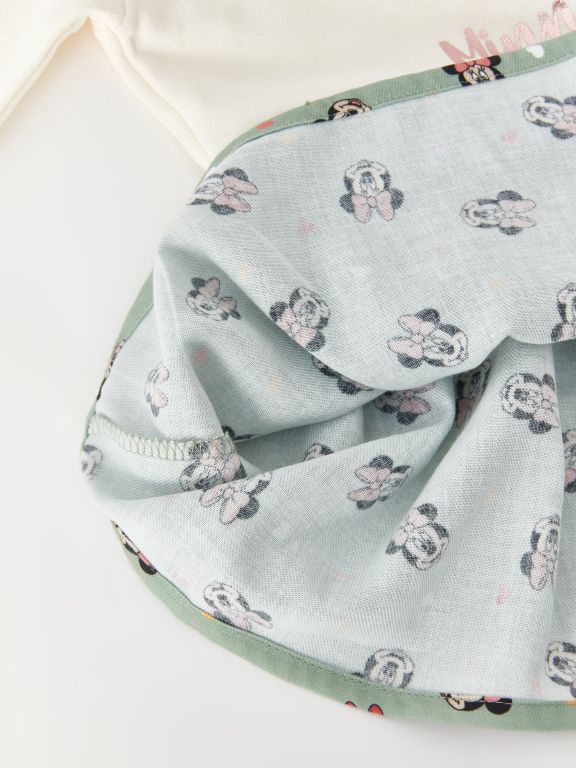 Crew Neck Minnie Mouse Printed Baby Girl Dress