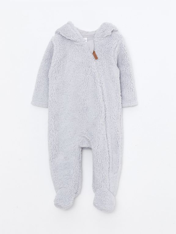 Hooded Long Sleeve Baby Boy Plush Jumpsuit