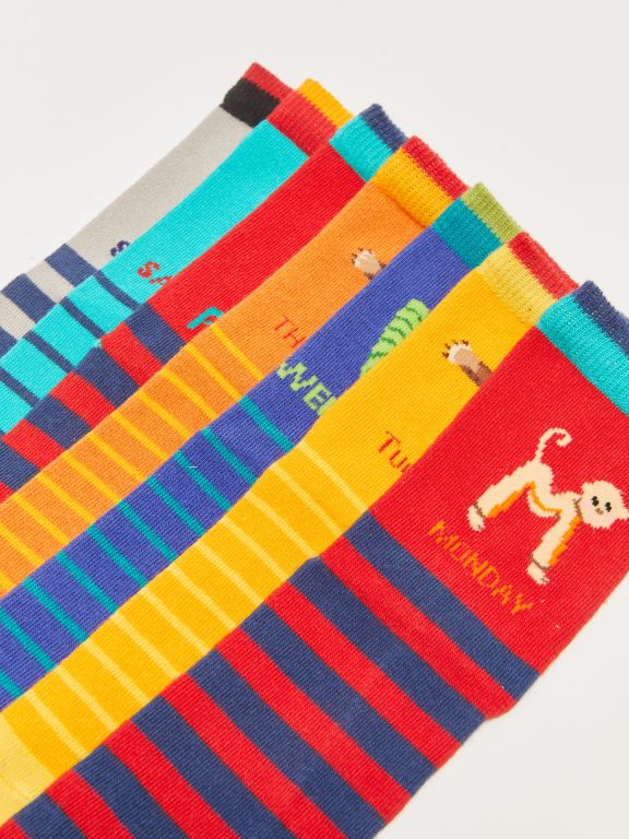 Patterned Boy Socket Socks 7-pack
