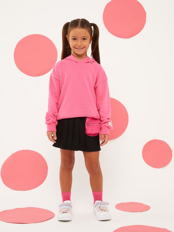 Hooded Basic Long Sleeve Girl Sweatshirt