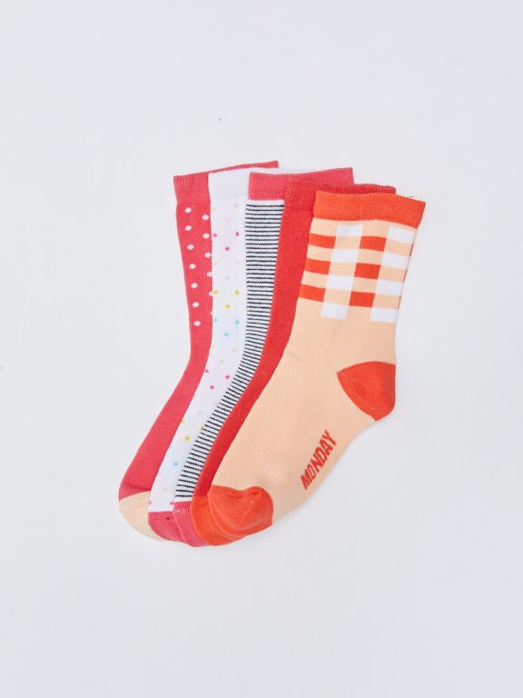 Patterned Girl Socket Socks 5-Pack