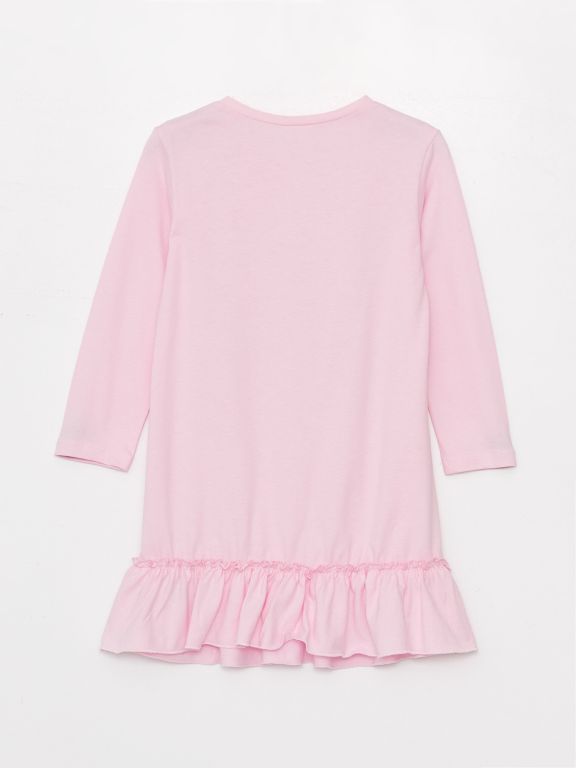 Crew Neck Printed Girls' Nightgown