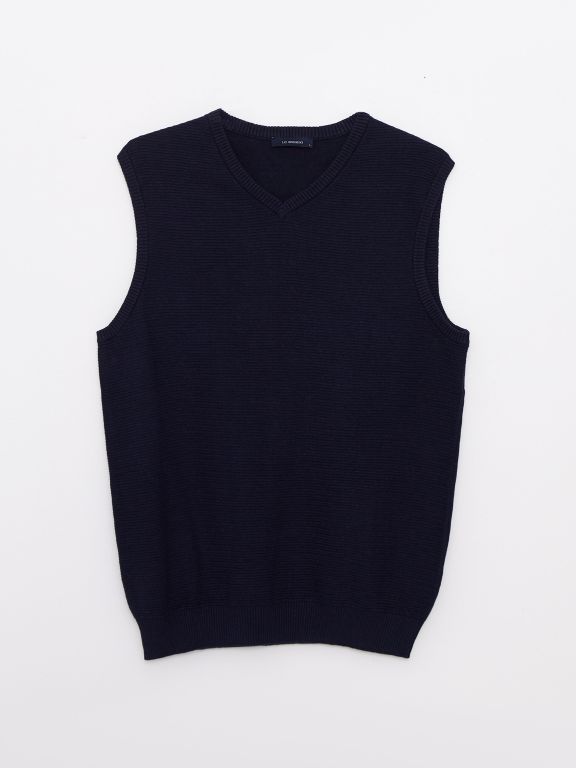 Standard Fit V Neck Men's Tricot Sweater