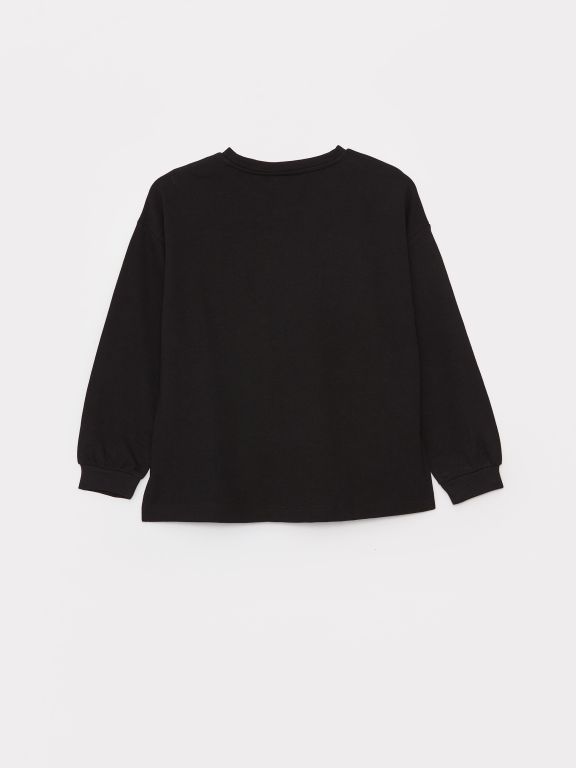 Crew Neck Printed Long Sleeve Oversize Women's Sweatshirt