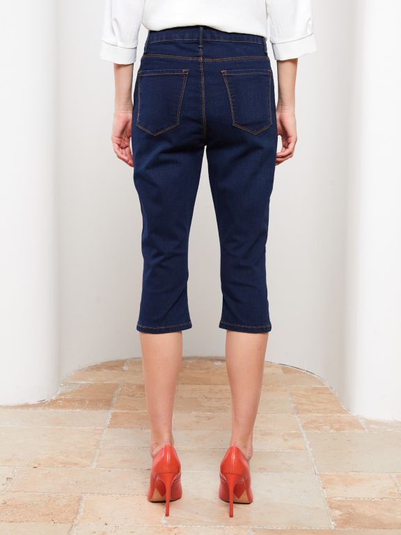 Slim Fit Straight Pocket Detailed Women's Rodeo Jean Capri