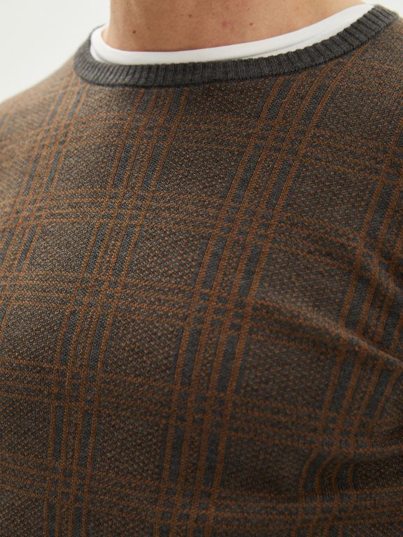Crew Neck Long Sleeve Men's Tricot Sweater