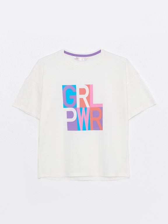 Crew Neck Printed Short Sleeve Women's Pajama Set