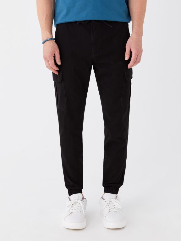 Slim Fit Gabardine Men's Cargo Trousers