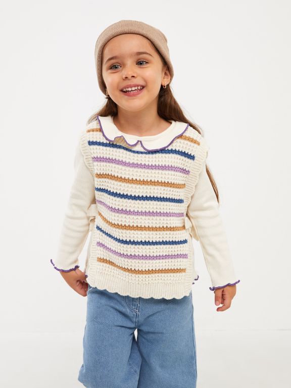 Crew Neck Baby Girl Sweater