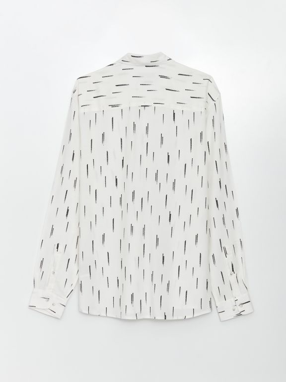 Regular Fit Long Sleeve Patterned Men's Shirt