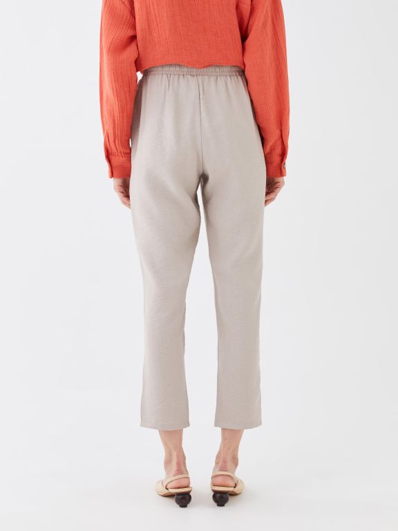 Carrot Cut Women Pants With Elastic Waist
