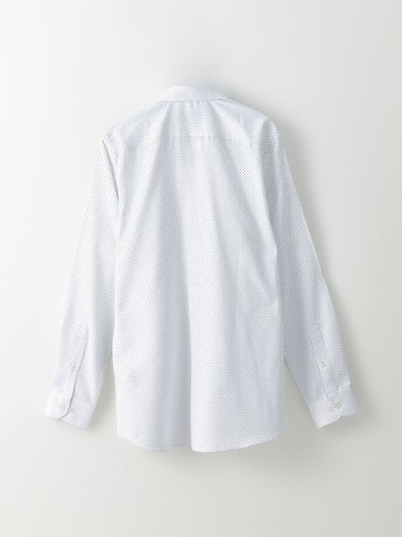 Slim Fit Long Sleeve Patterned Dobby Weave Men's Shirt