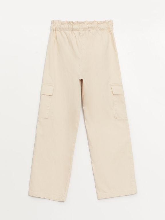Basic Elastic Waist Girl Cargo Pants