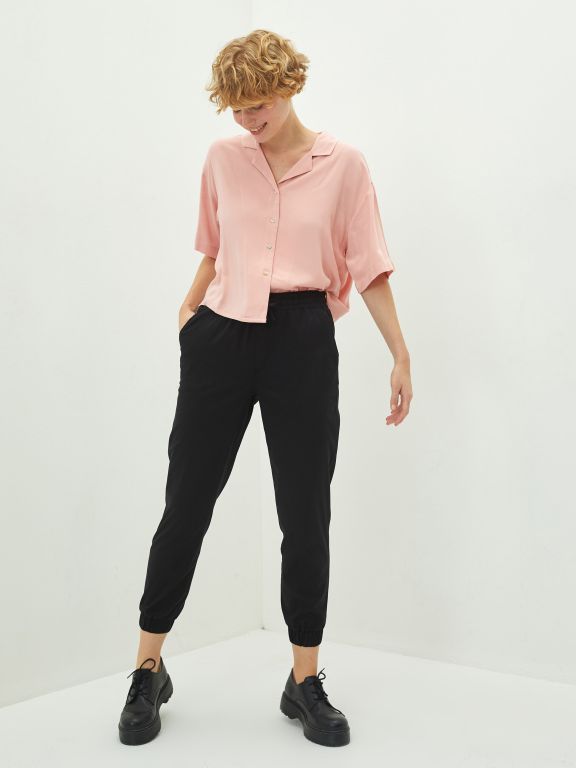 Elastic Waist Regular Pocket Detailed Women's Jogger Trousers