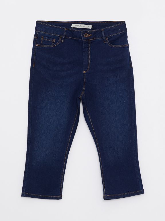 Slim Fit Straight Pocket Detailed Women's Rodeo Jean Capri