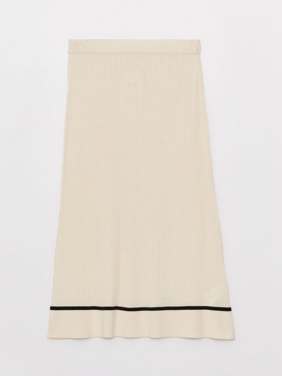 Women's Elastic Waist Plain Knitwear Skirt