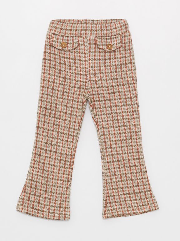 Elastic Waist Plaid Baby Girl Tights
