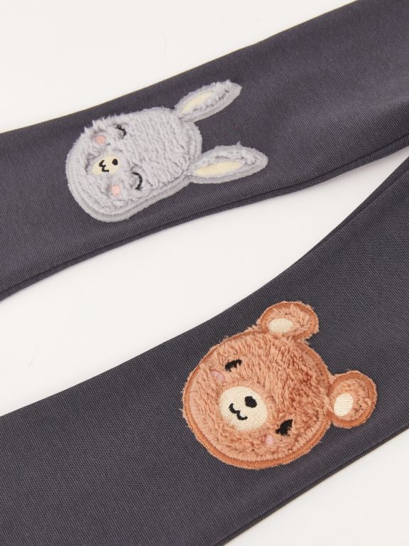 Elastic Waist Embroidery Detailed Baby Girl Tights