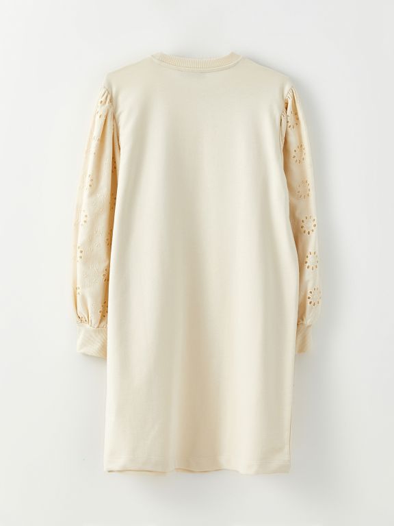 Crew Neck Embroidered Long Sleeve Women's Tunic