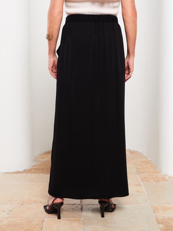Elastic Waist Plain Viscose Women Skirt