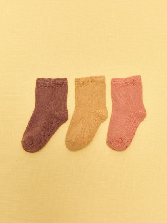 Basic Baby Girl Towel Socket Socks 3-Pack