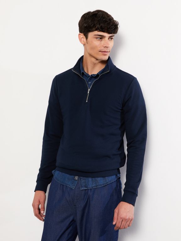 Turtle Neck Long Sleeve Men's Sweatshirt