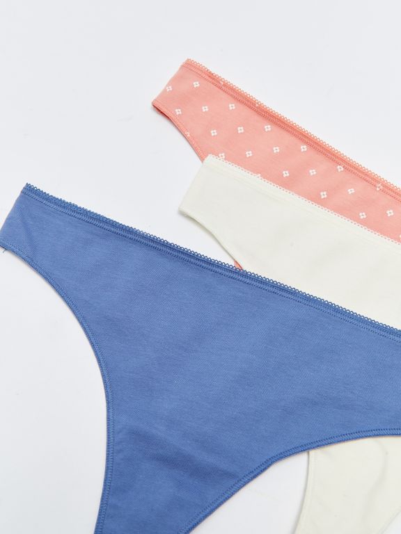 Patterned Women's Thong Panties 3 Pack