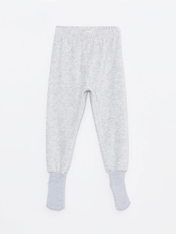 Elastic Waist Basic Baby Boy Corduroy Socked Trousers 2-Piece Set
