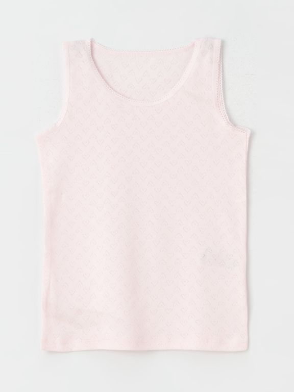 Crew Neck Basic Girl Undershirt 2 Pieces