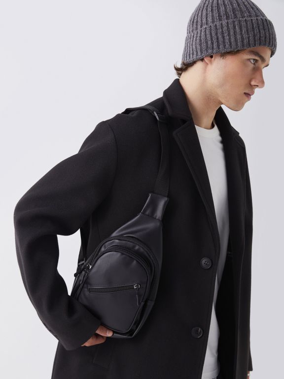 Leather Look Men's Chest Bag