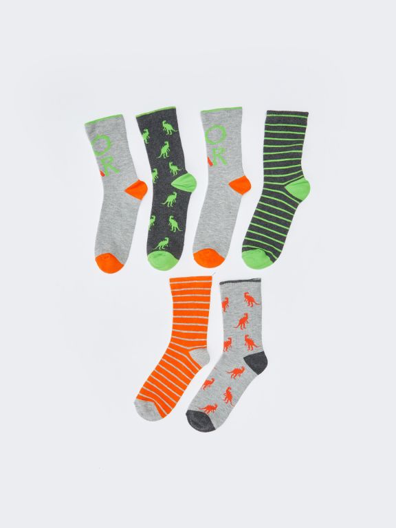 Patterned Boy Socket Socks 5-Pack