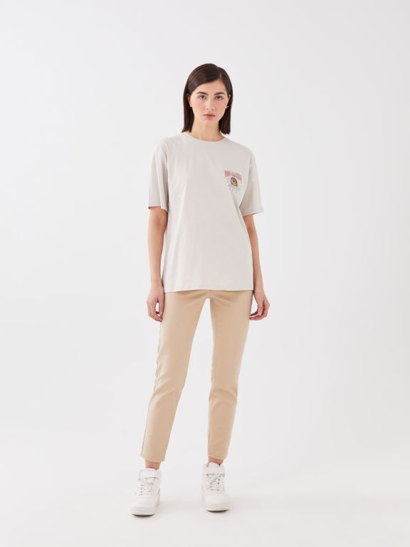 Crew Neck Printed Short Sleeve Women's T-shirt