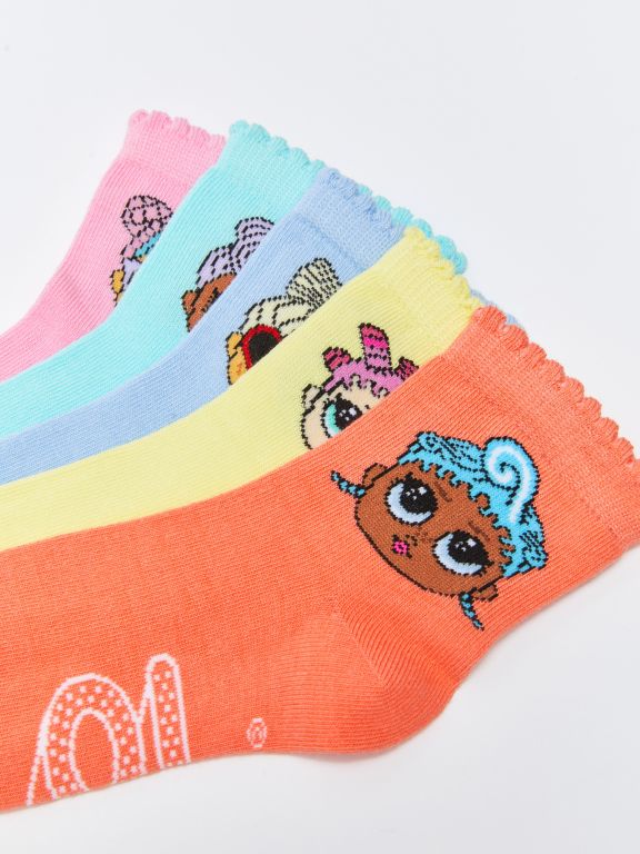 LOL Surprise OMG Licensed Girls' Socks 5 Pack