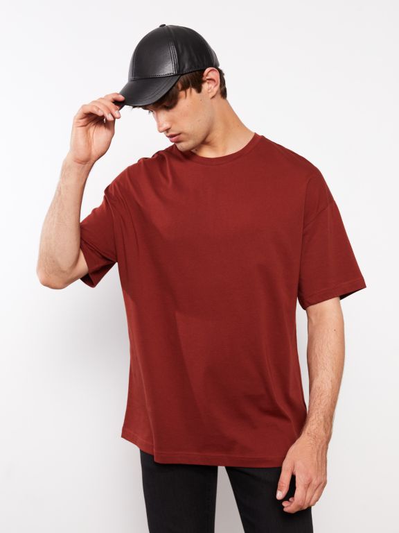 Oversize Crew Neck Short Sleeve Combed Cotton Men's T-shirt