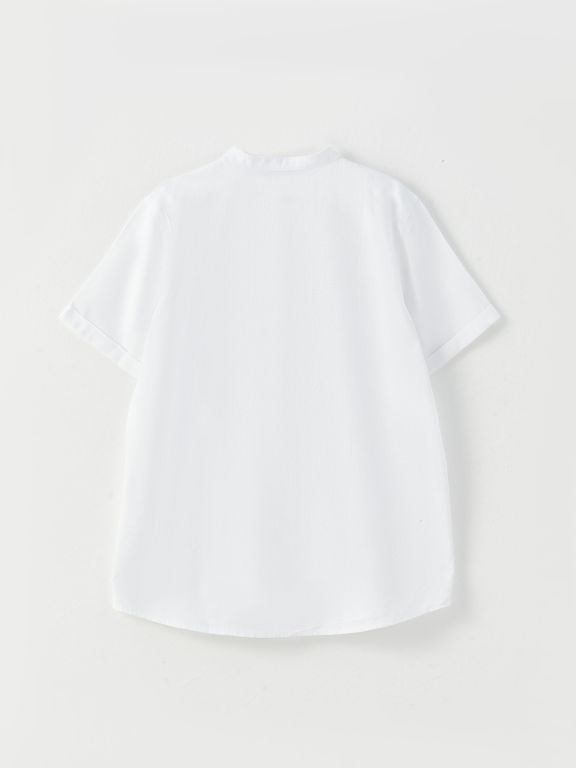Grandad Collar Short Sleeve Baby Boy Shirt