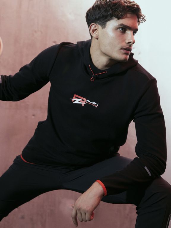 Hooded Long Sleeve Printed Men's Sports Hoodie