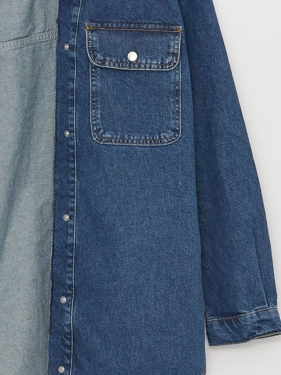 Shirt Collar Straight Long Sleeve Oversize Women's Jean Jacket