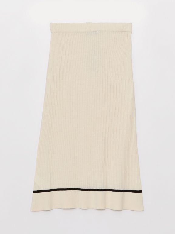 Women's Elastic Waist Plain Knitwear Skirt