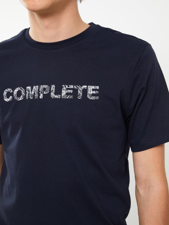 Crew Neck Short Sleeve Printed Combed Cotton Men's T-shirt