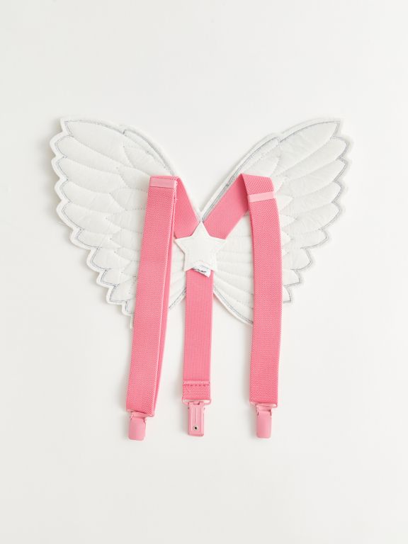 3D Wing Detailed Girl Trousers Suspenders