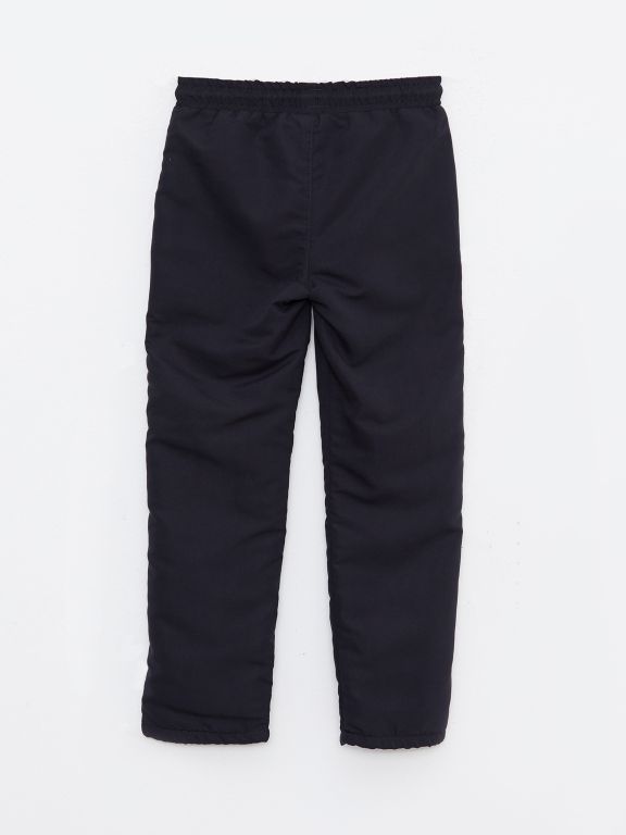 Elastic Waist Basic Fleece Lined Boy Trousers