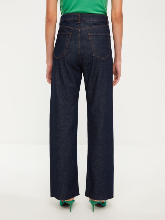 High Waisted Straight Women's Denim Trousers