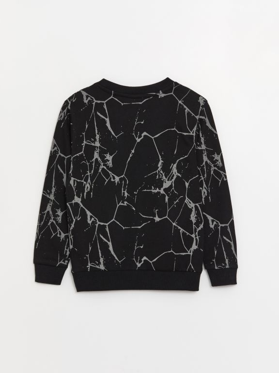 Crew Neck Printed Long Sleeve Boy Sweatshirt