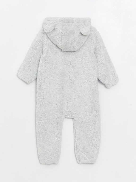 Hooded Long Sleeve Baby Boy Plush Jumpsuit