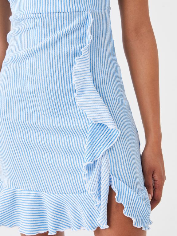 Square Collar Polka Dot Short Sleeve Women's Dress