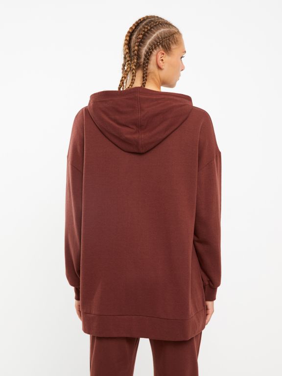 Hooded Printed Long Sleeve Women's Sweatshirt