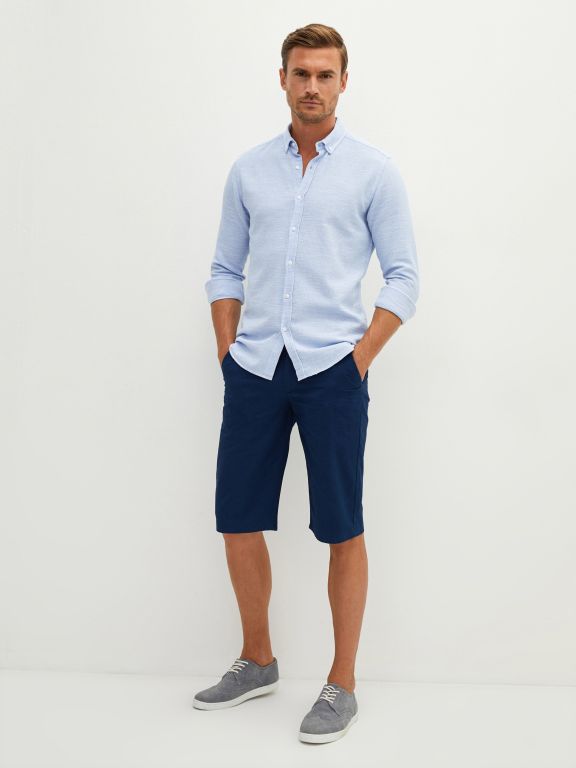 Slim Fit Long Sleeve Men's Shirt