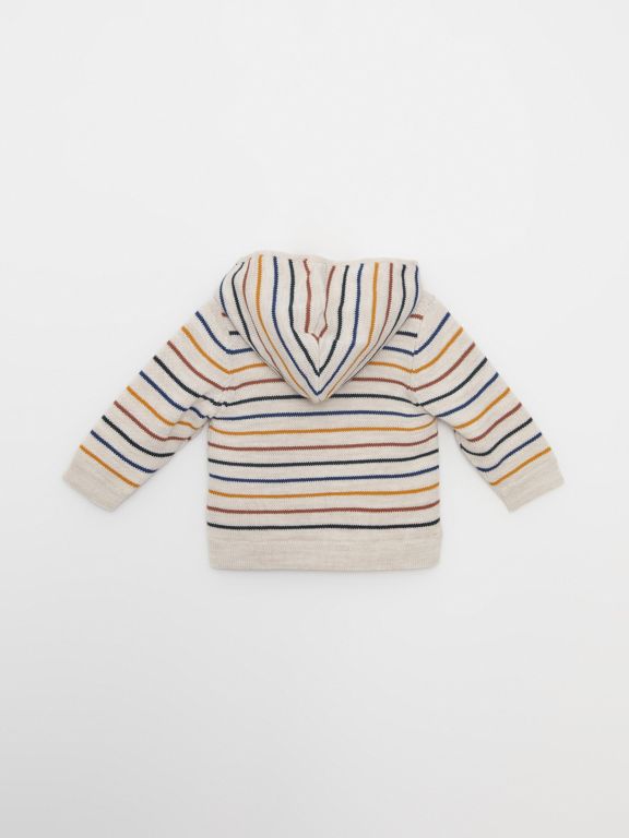Hooded Long Sleeve Striped Baby Boy Knitwear Cardigan